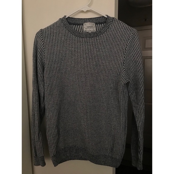 Topman- Blue Textured Knit Sweater - Picture 1 of 3